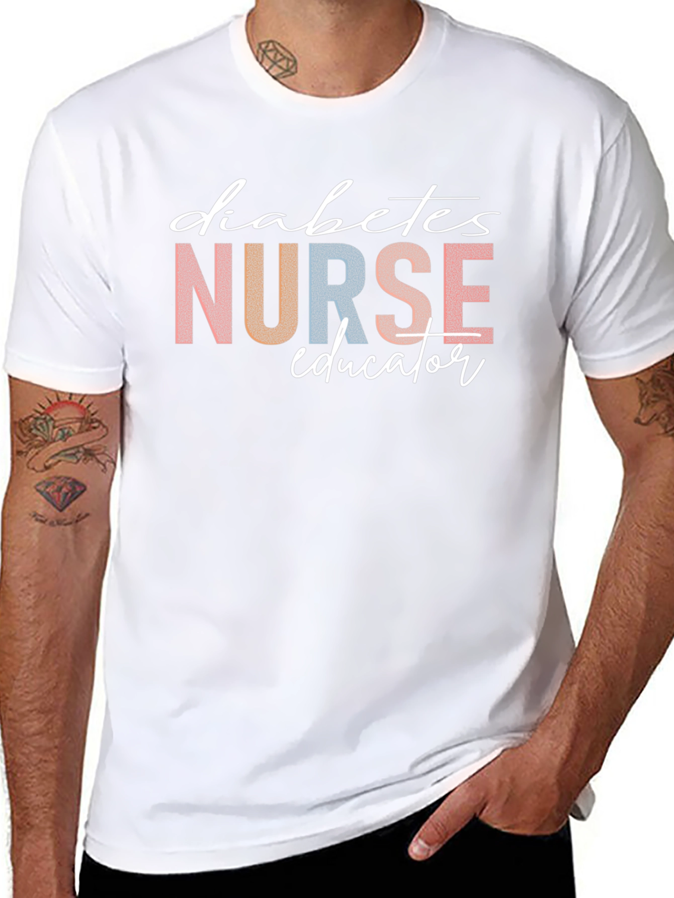 Diabetes Nurse Educator T-Shirt - Black Cotton Tee
