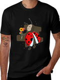 Ladybug with Flowers Graphic T-Shirt