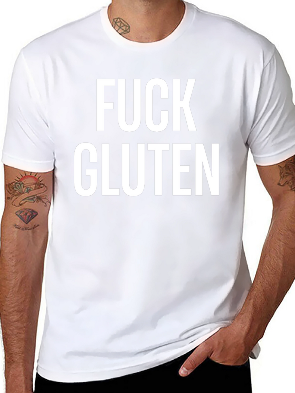 Fuck Gluten Black Tee - Statement T-Shirt