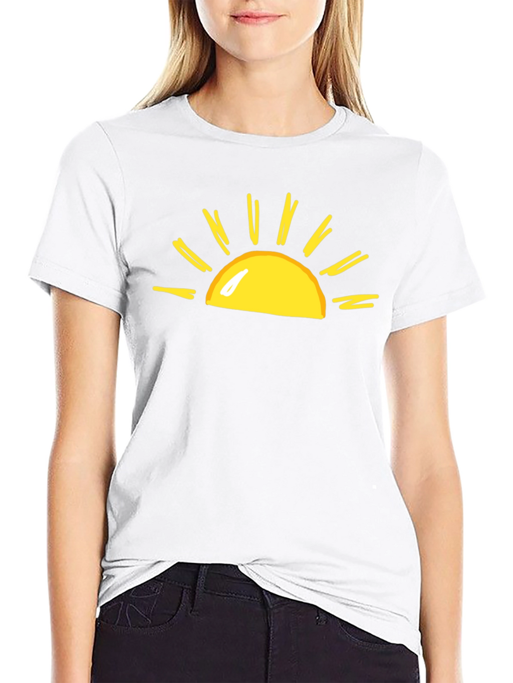 Sunny Graphic Tee - Black Cotton T-Shirt