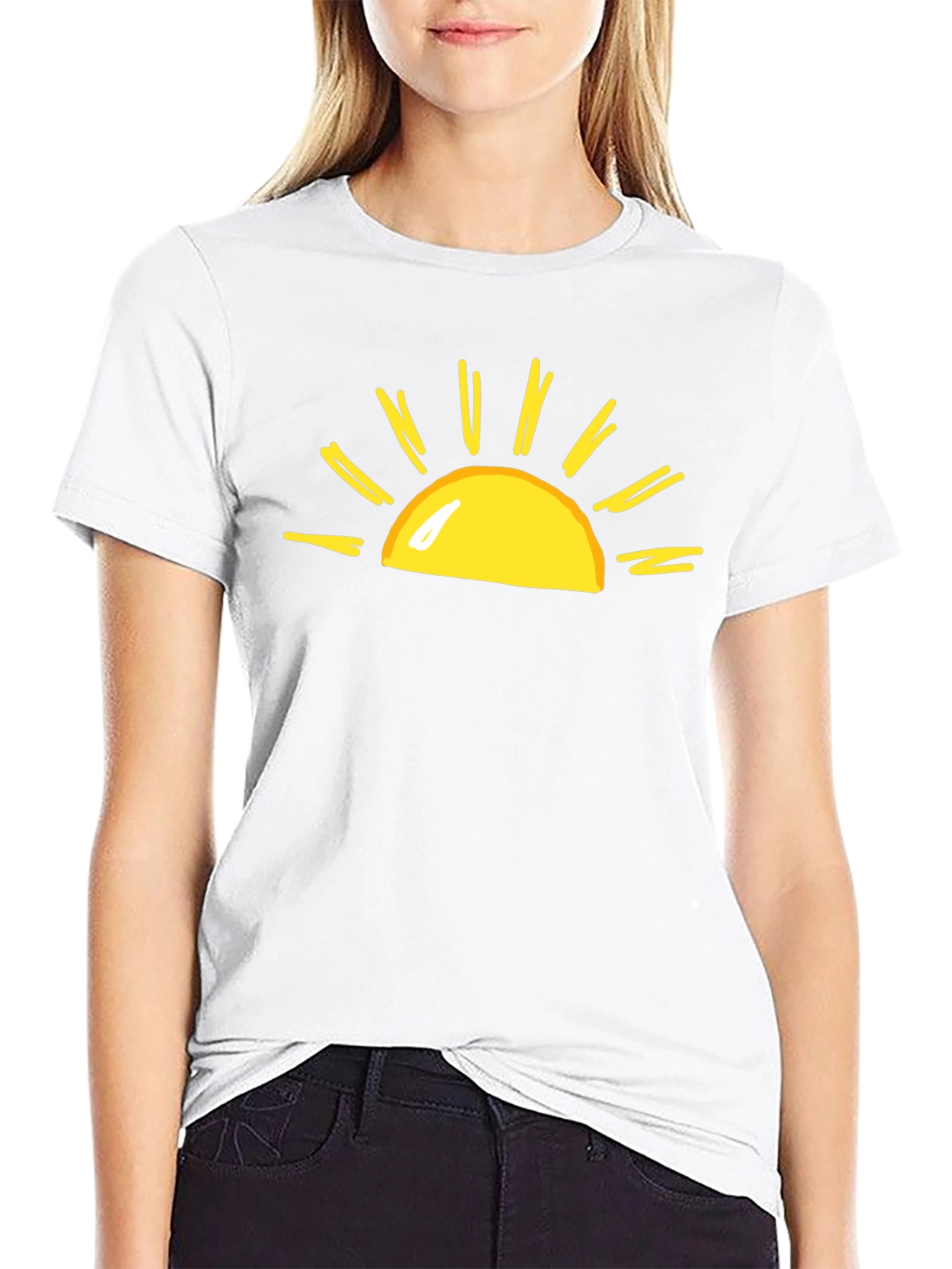 Sunny Graphic Tee - Black Cotton T-Shirt