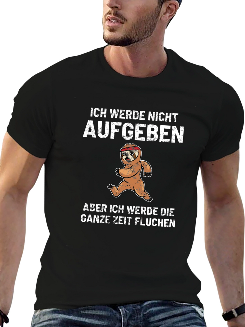 Funny Sloth Running T-Shirt - Ich Werde Nicht Aufgeben