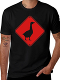 Goose Crossing Sign T-Shirt - Black