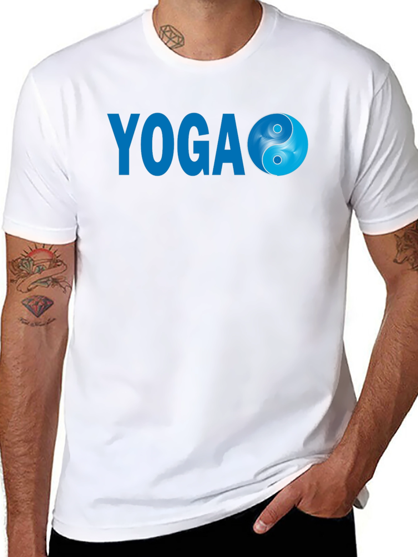 Yoga Yin Yang Graphic Tee - Black Cotton Blend