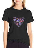 Butterfly Heart Graphic T-Shirt - Black