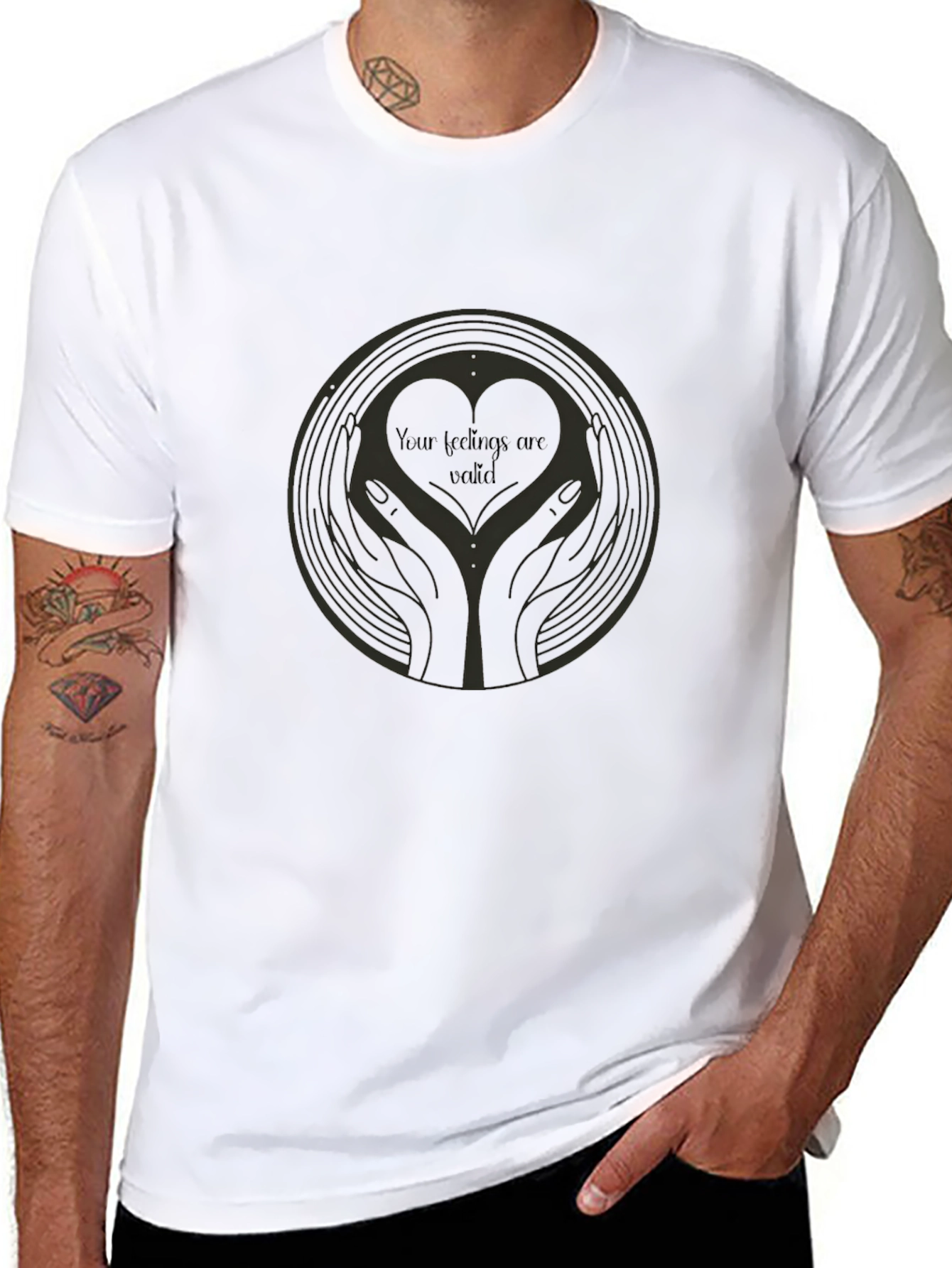 Heart Hands Graphic Tee - Your Feelings Are Valid