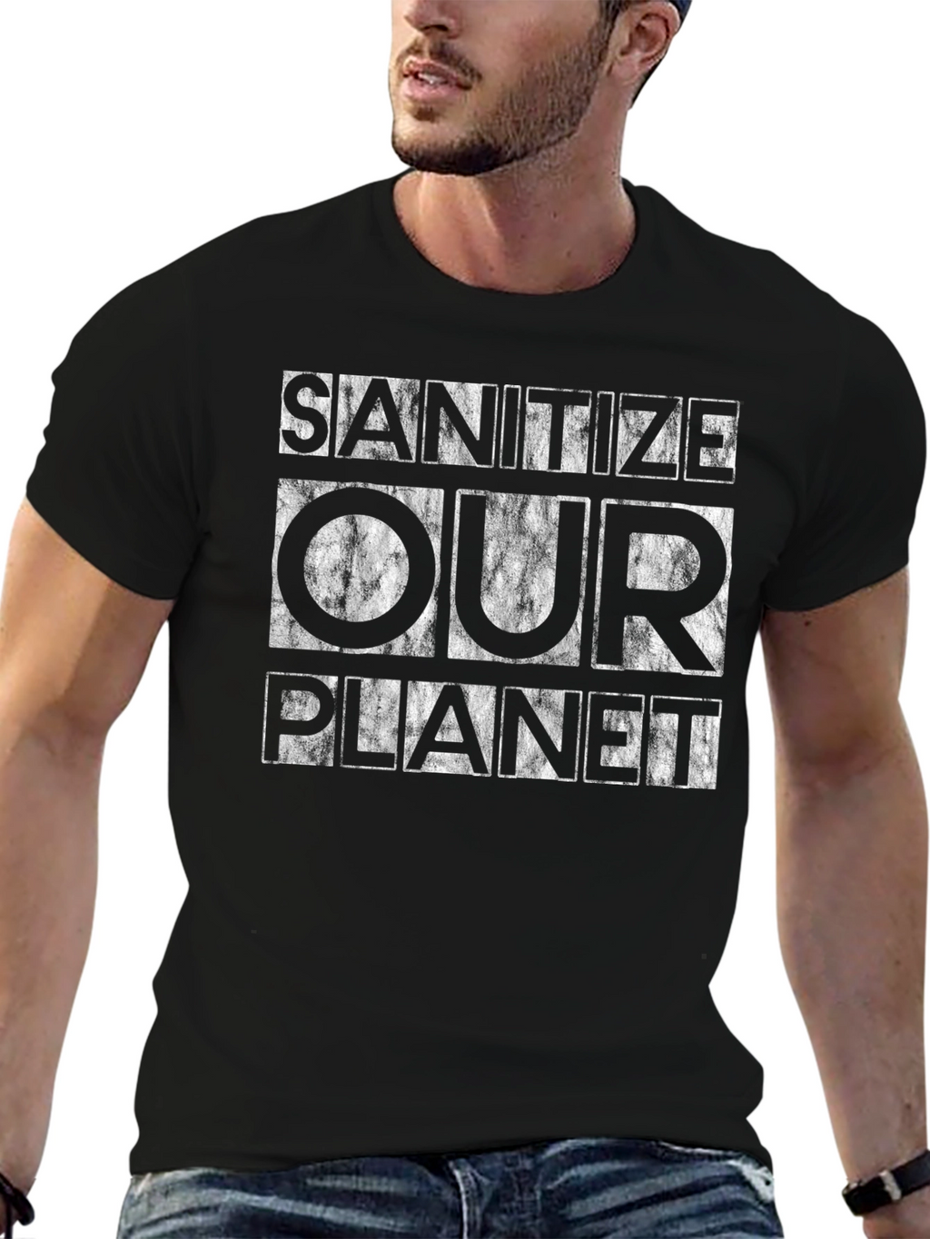 Sanitize Our Planet Graphic Tee - Black