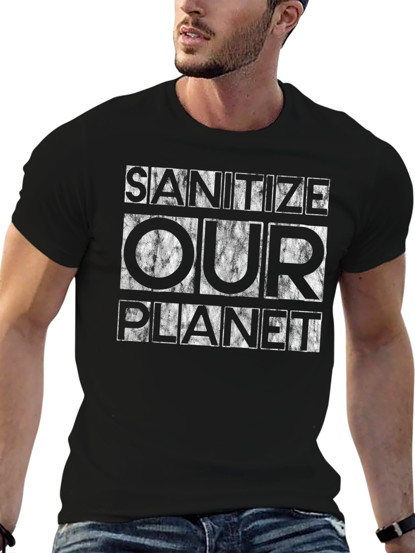 Sanitize Our Planet Graphic Tee - Black