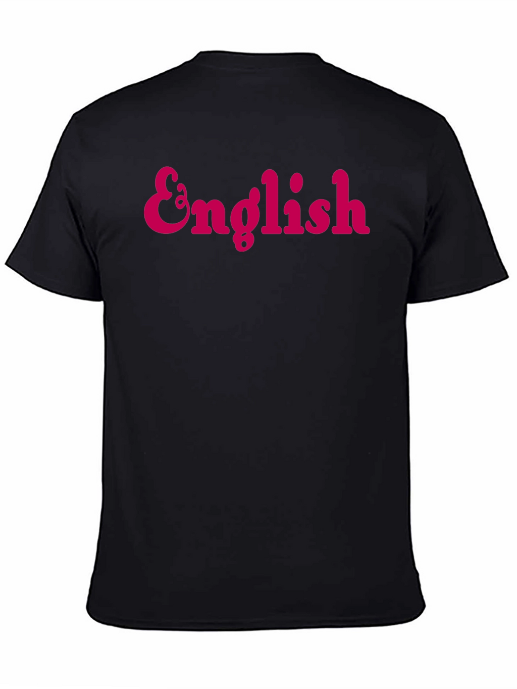 English Text Black T-Shirt