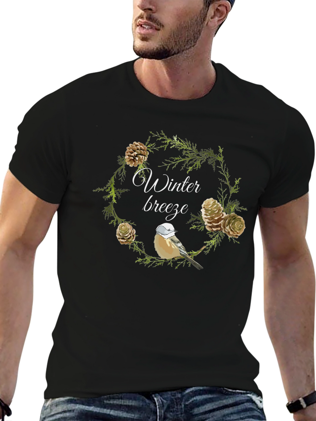 Winter Breeze Bird & Pine T-Shirt