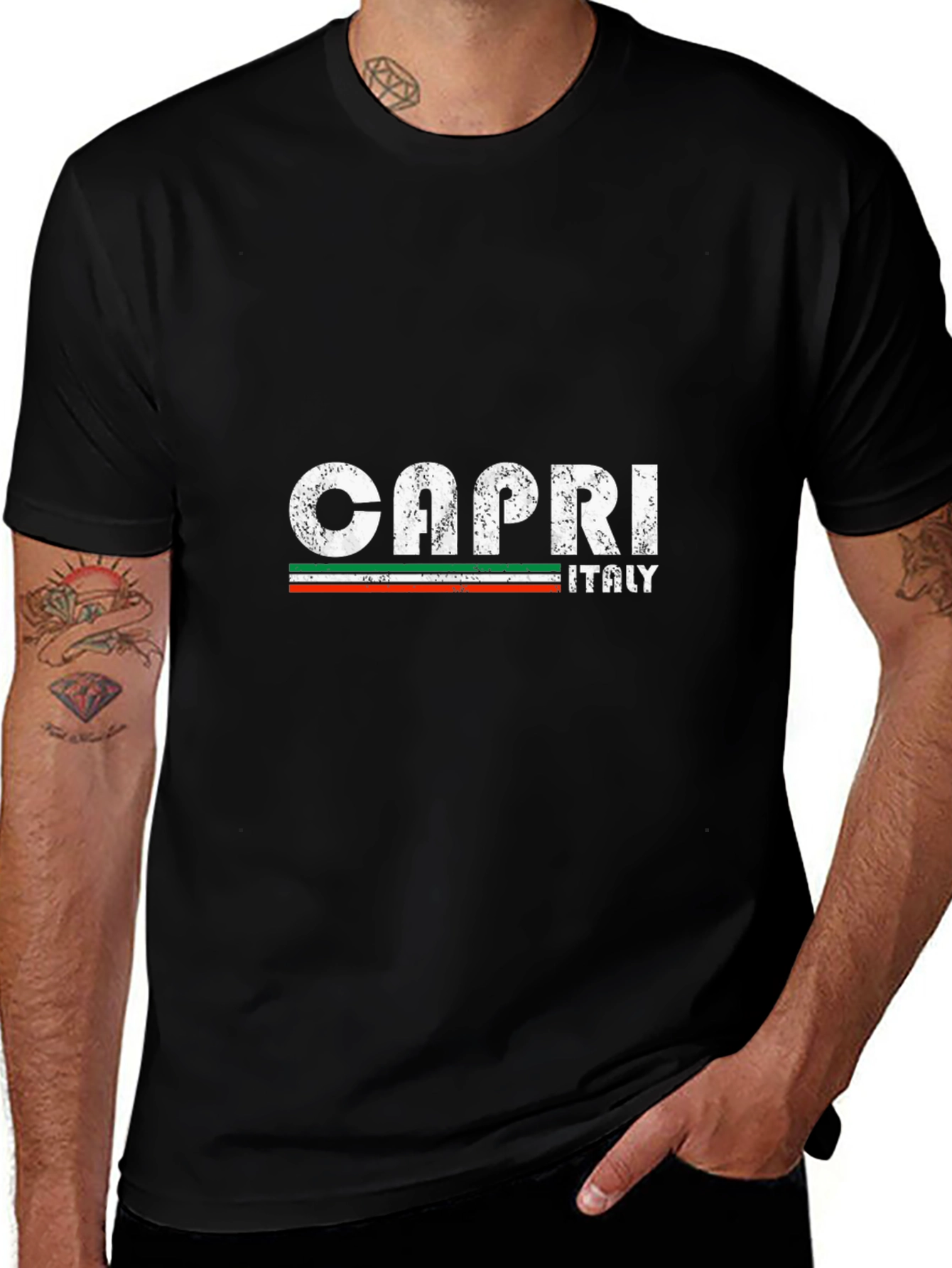 Capri Italy Graphic T-Shirt - Distressed Print