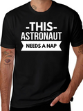 Astronaut Needs A Nap Black T-Shirt
