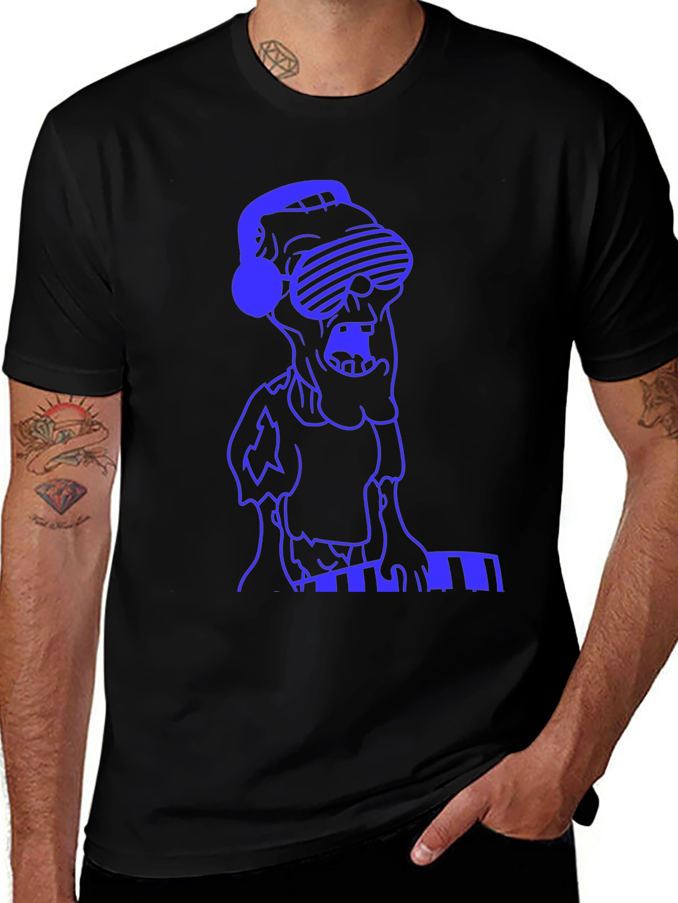 Zombie DJ T-Shirt - Black Cotton Graphic Tee