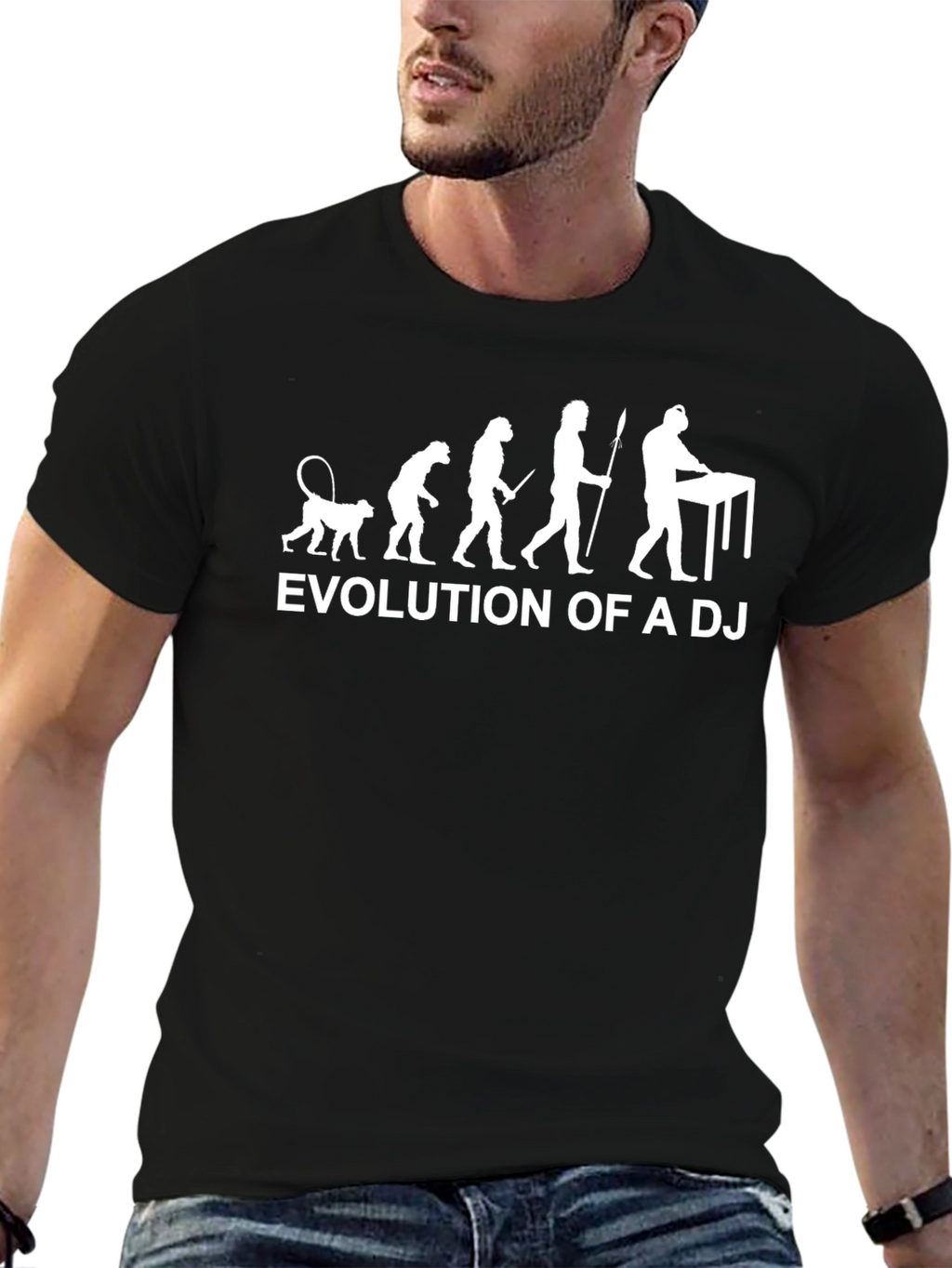 Evolution of a DJ Black Graphic T-Shirt