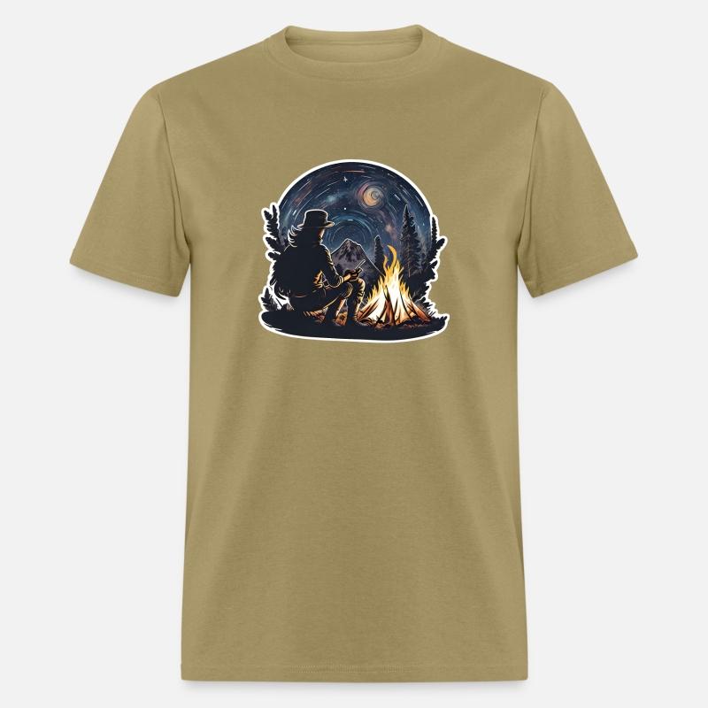 A Traveler Sitting By A Campfire