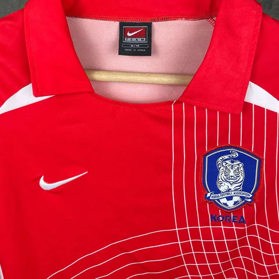 2002 South Korea Home Red Retro Soccer Jersey Detail 3