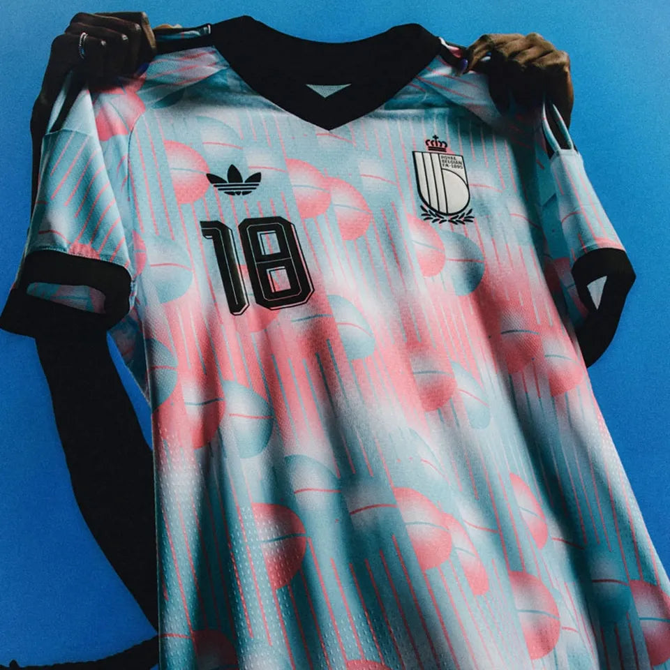 2026/27 Belgium Away Fans Soccer Jersey (Have Right Patch 有右臂章 黑底白字） Detail 2