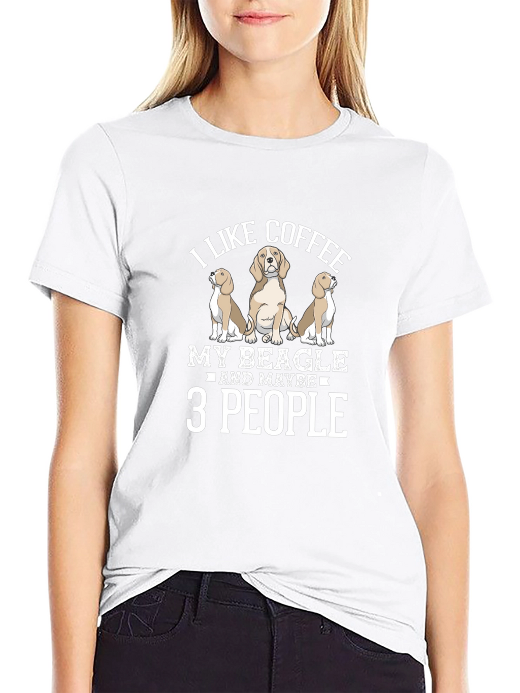 Coffee Beagle and People T-Shirt