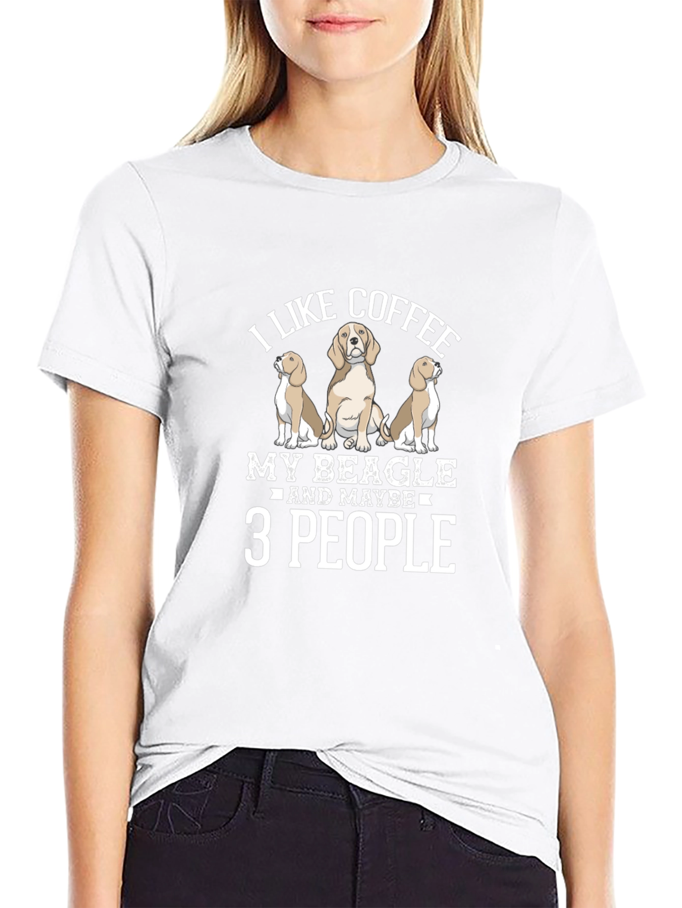 Coffee Beagle and People T-Shirt