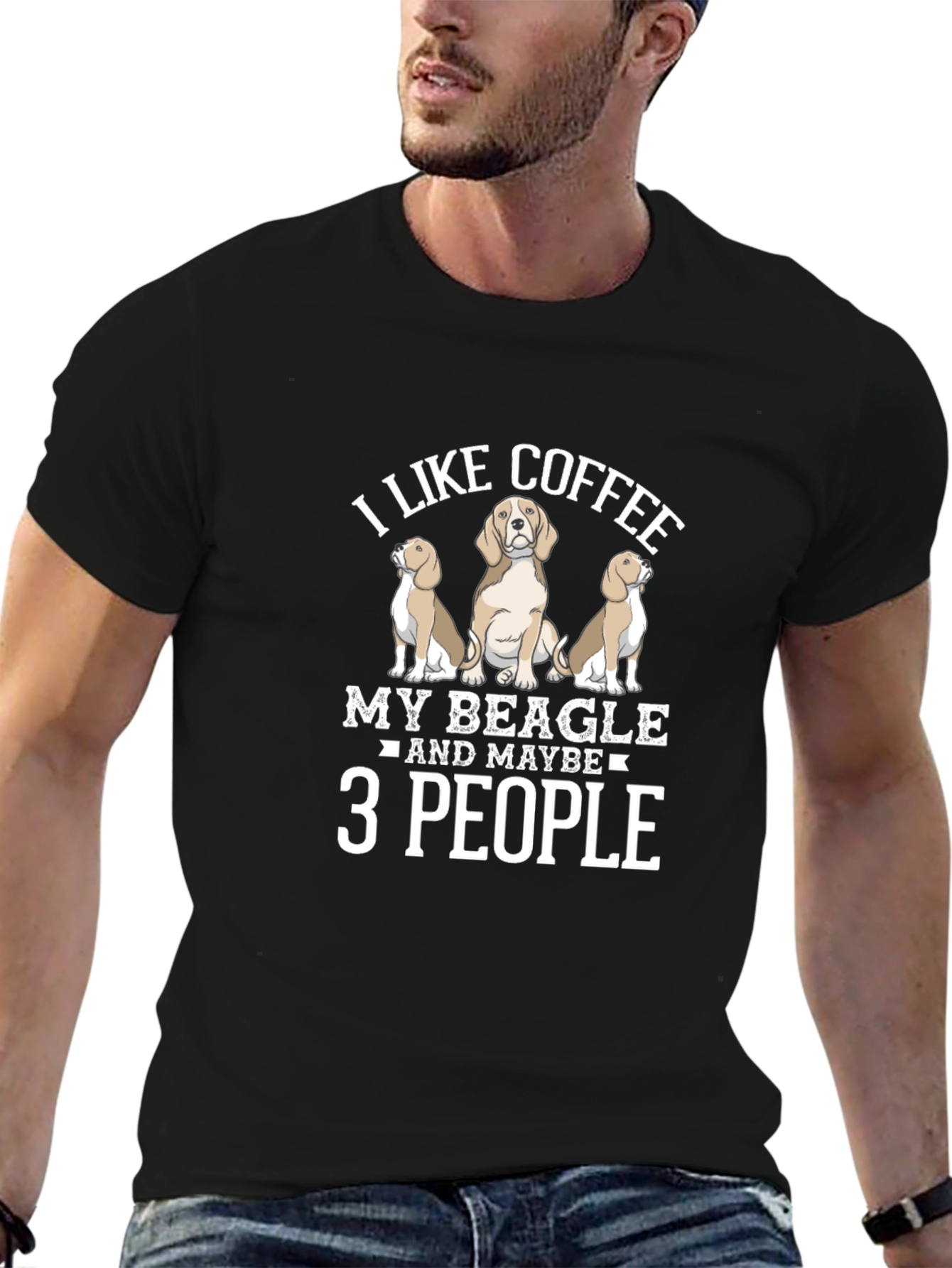 Coffee Beagle and People T-Shirt