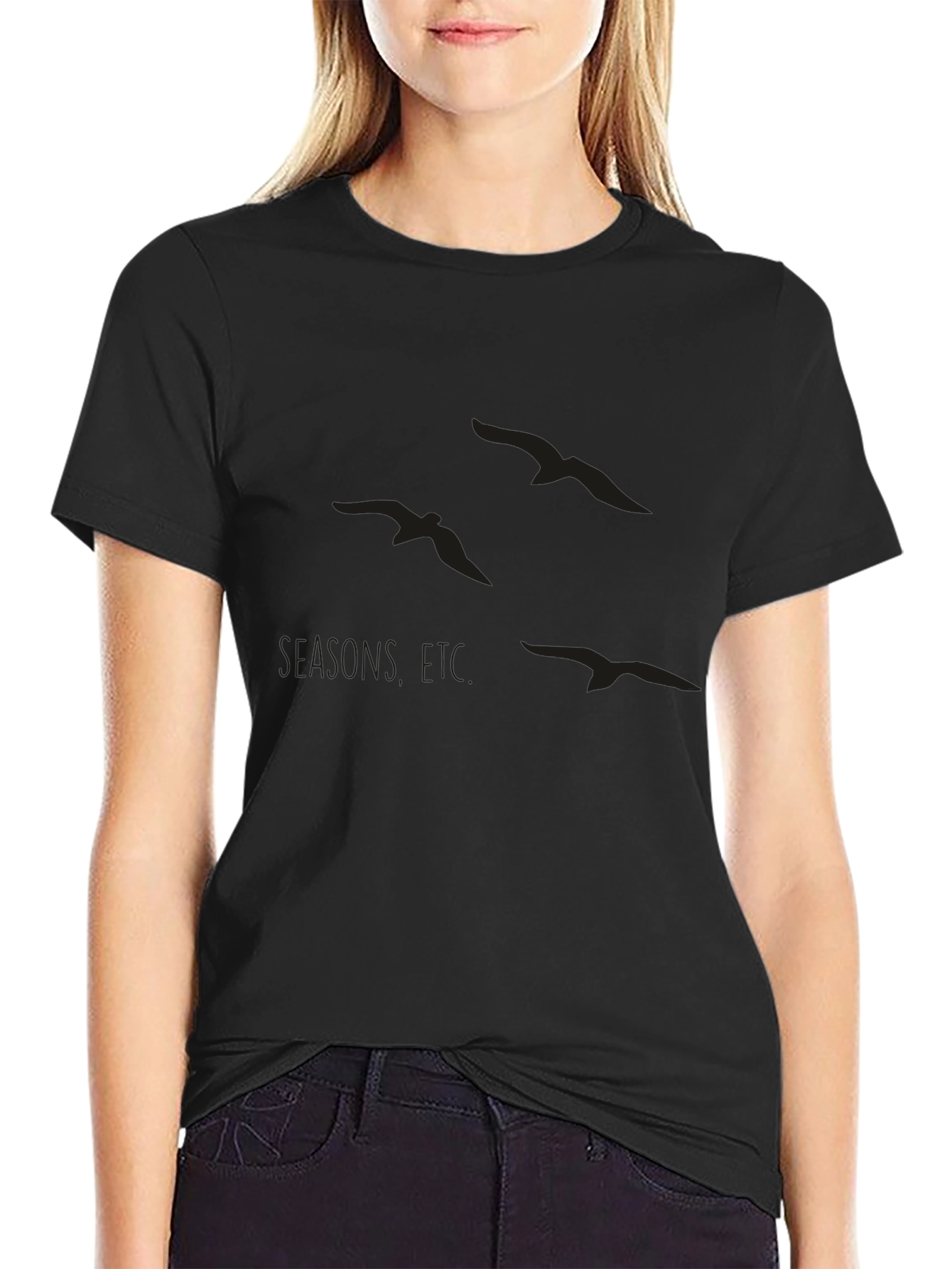 Seagulls Graphic Black T-Shirt