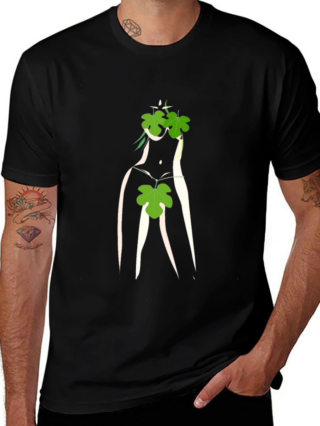 Fig Leaf Graphic Black T-Shirt