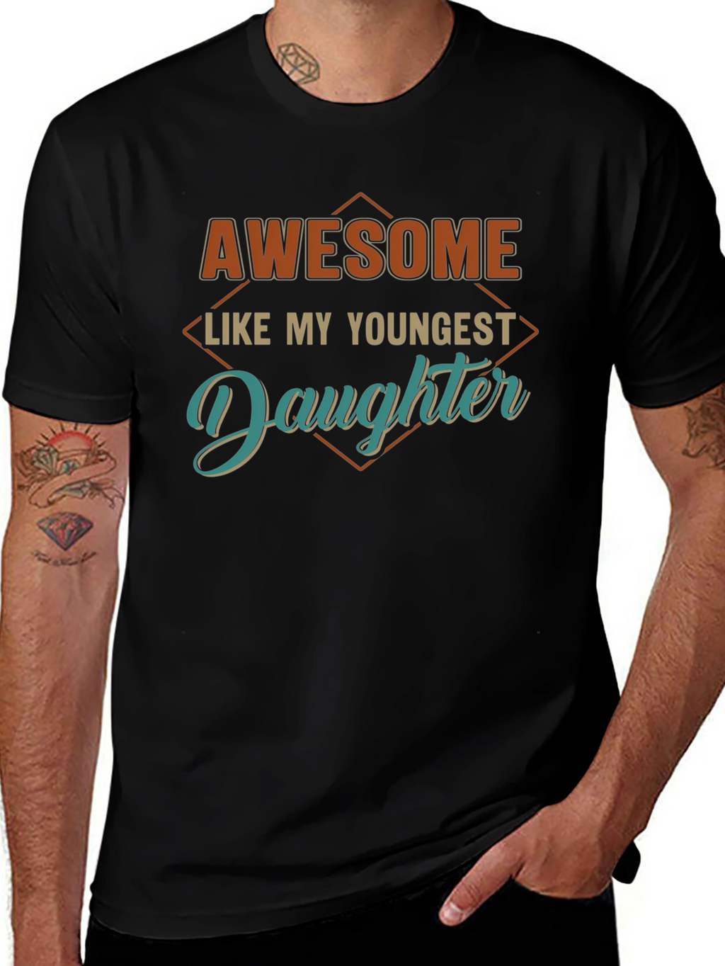 Awesome Like My Youngest Daughter Black T-Shirt