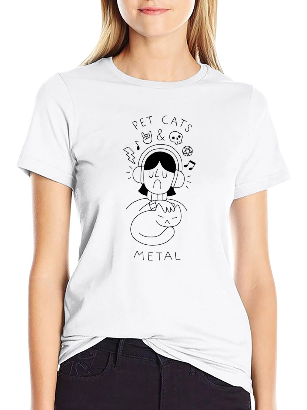 Pet Cats & Metal Black T-Shirt