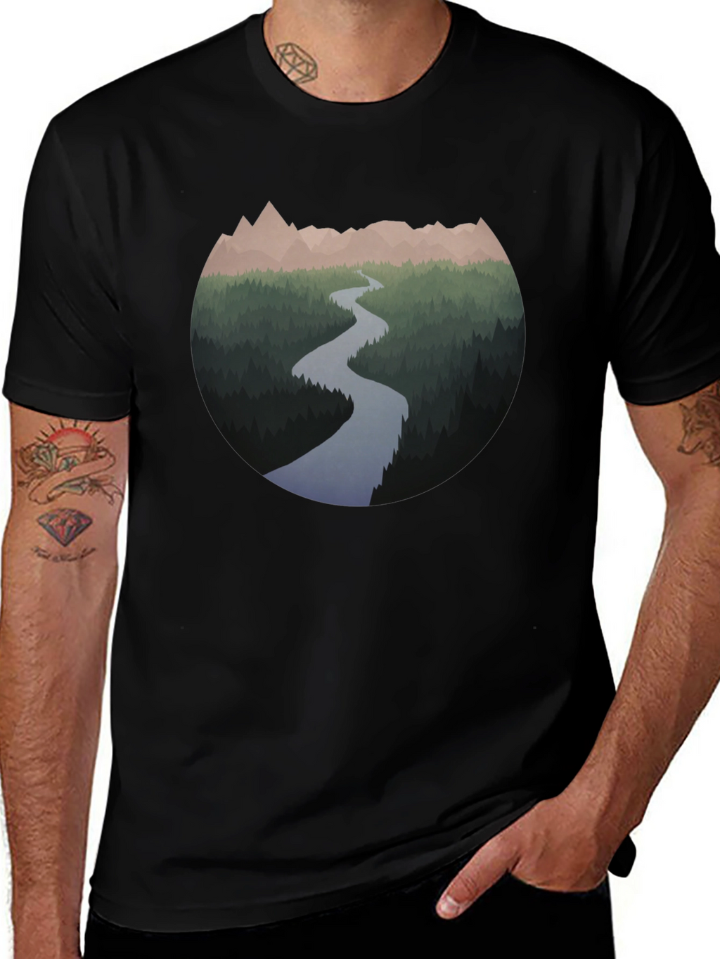 Mountain River Graphic T-Shirt