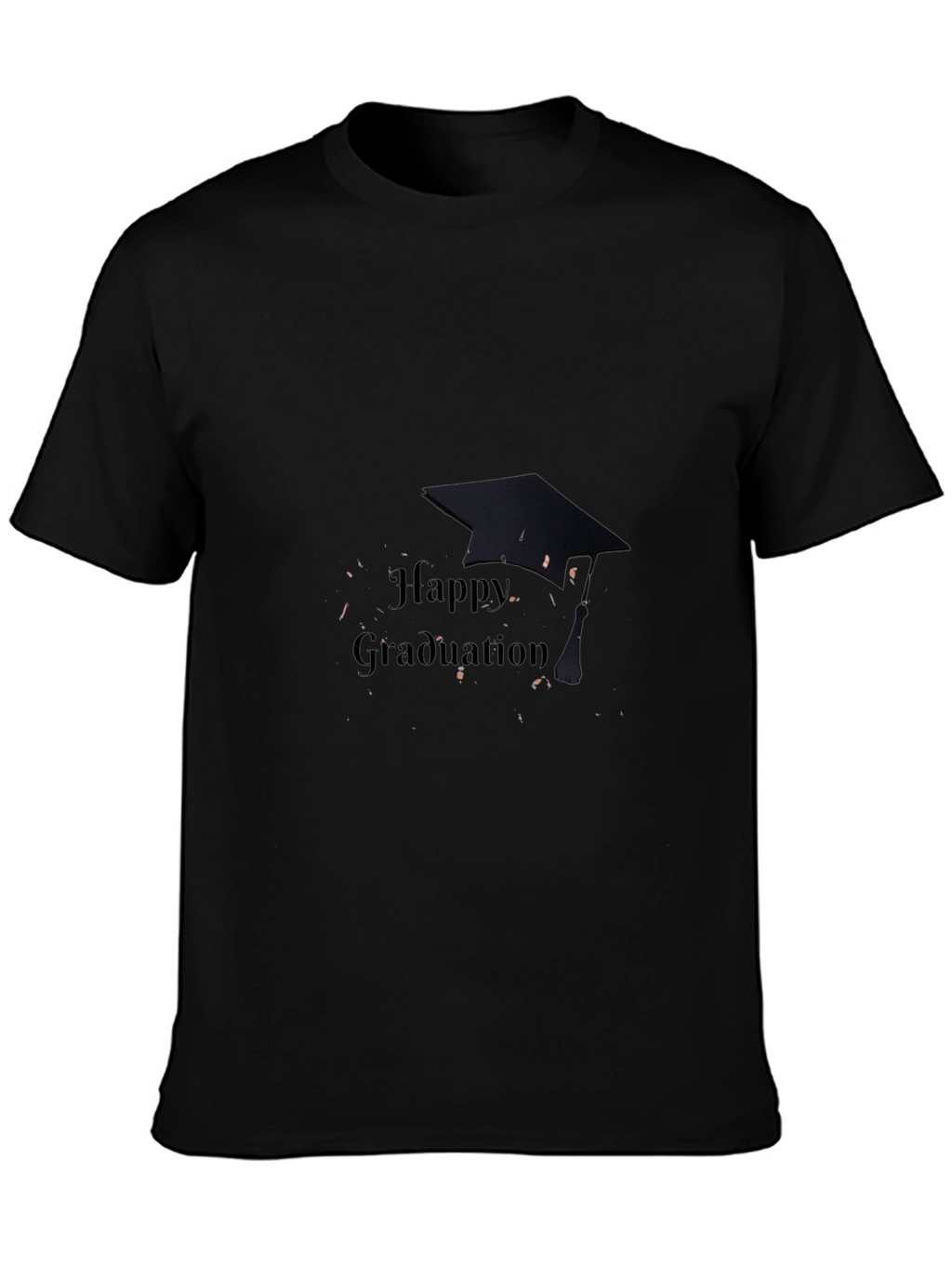 Happy Graduation T-Shirt Black Cotton Mens Crew Neck