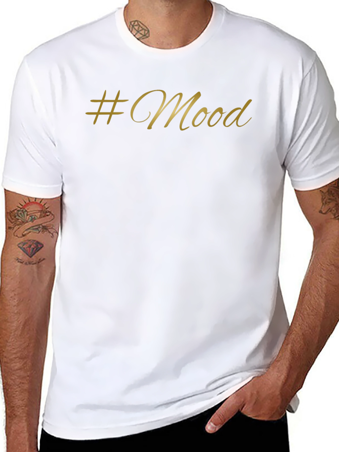 #Mood Black T-Shirt - Stylish & Trendy