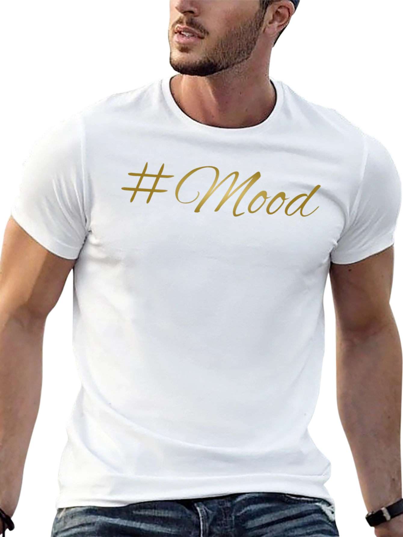 #Mood Black T-Shirt - Stylish & Trendy