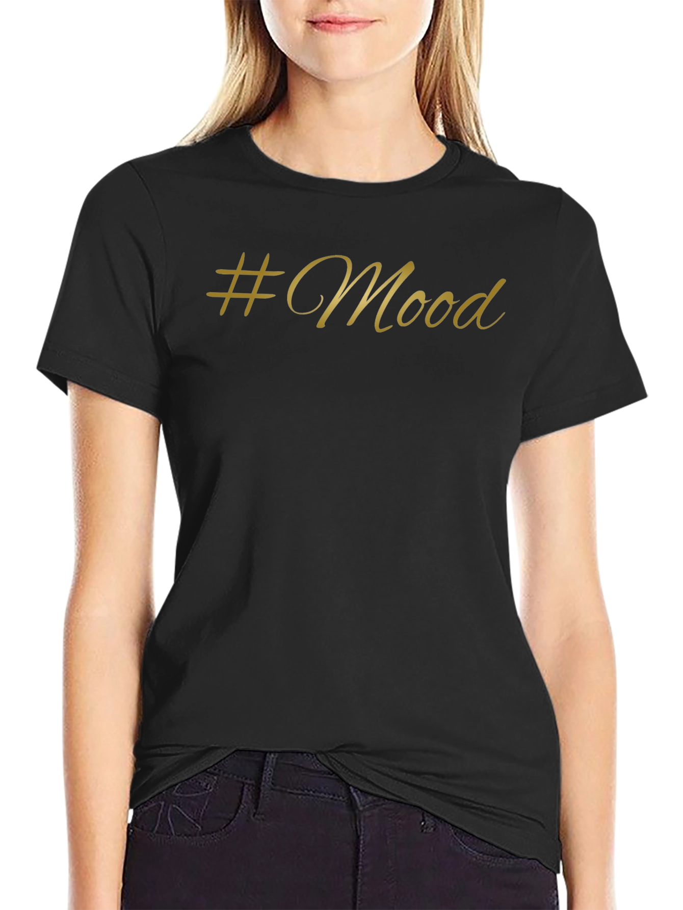 #Mood Black T-Shirt - Stylish & Trendy