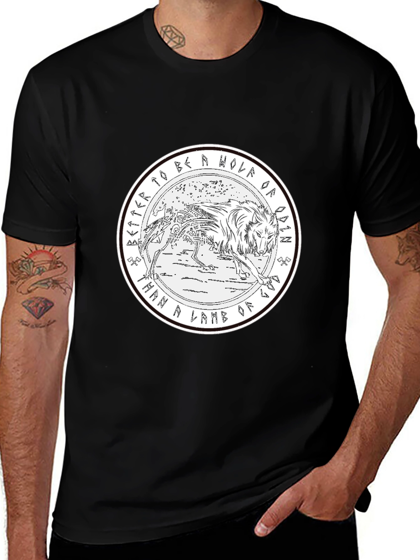 Wolf of Odin Graphic Tee - Black