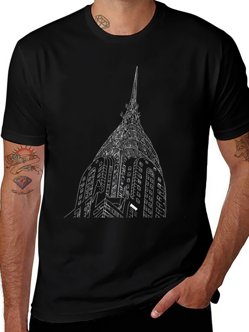 Chrysler Building Graphic Tee - Classic Black T-Shirt
