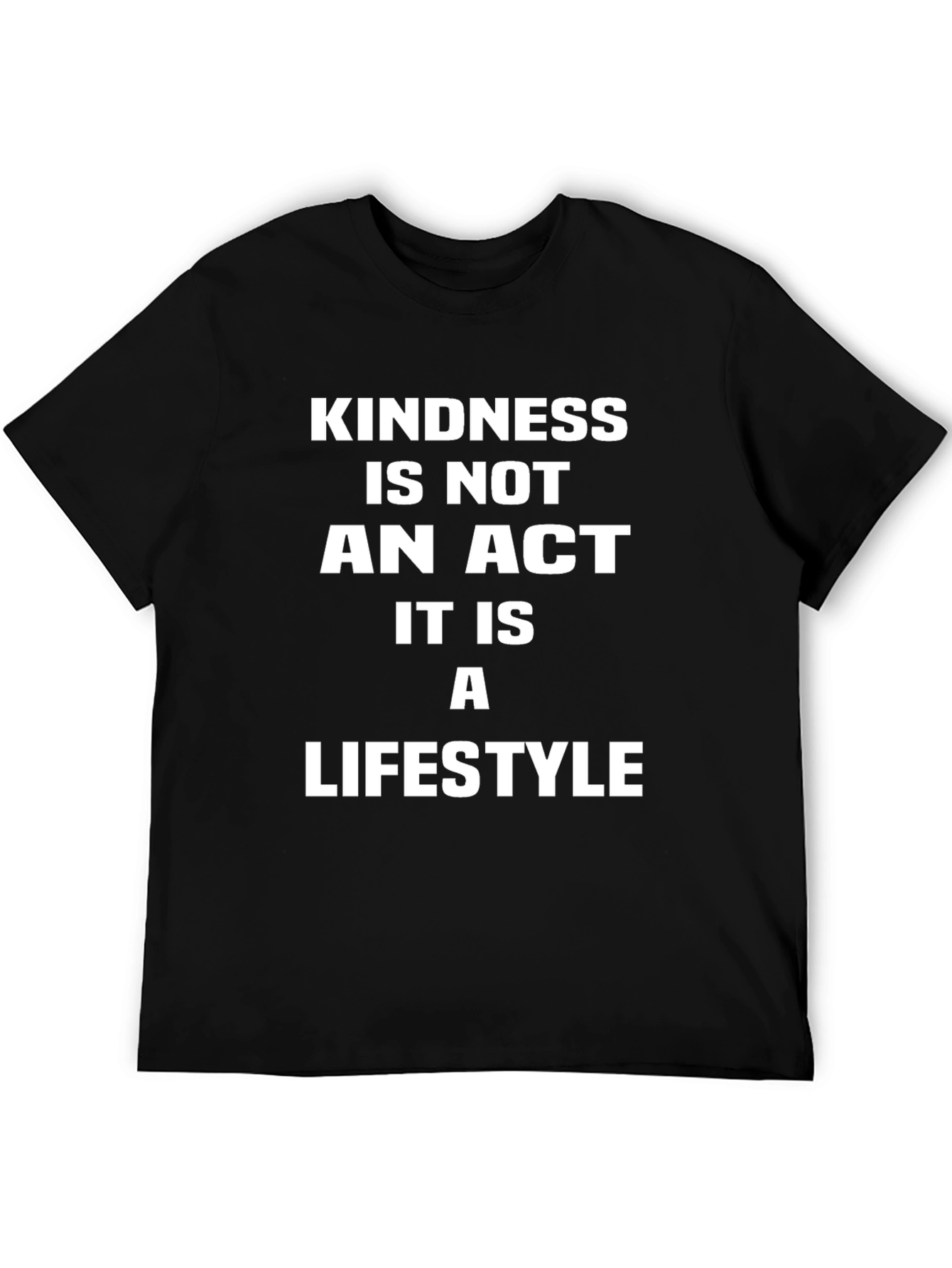 Kindness Lifestyle T-Shirt - Black Crew Neck
