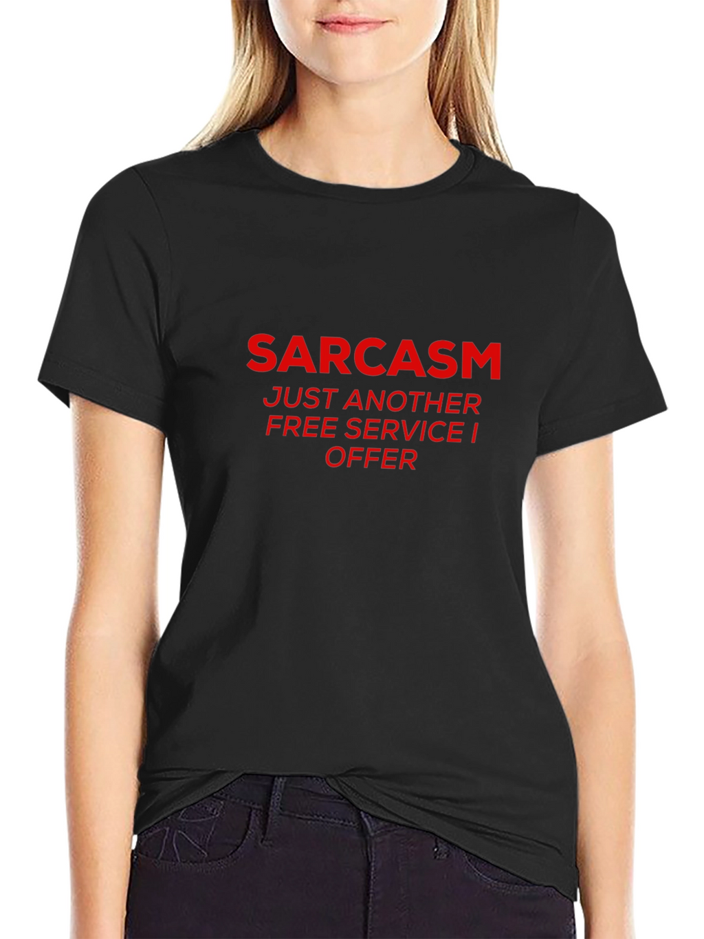 Sarcasm Free Service Black Graphic T-Shirt