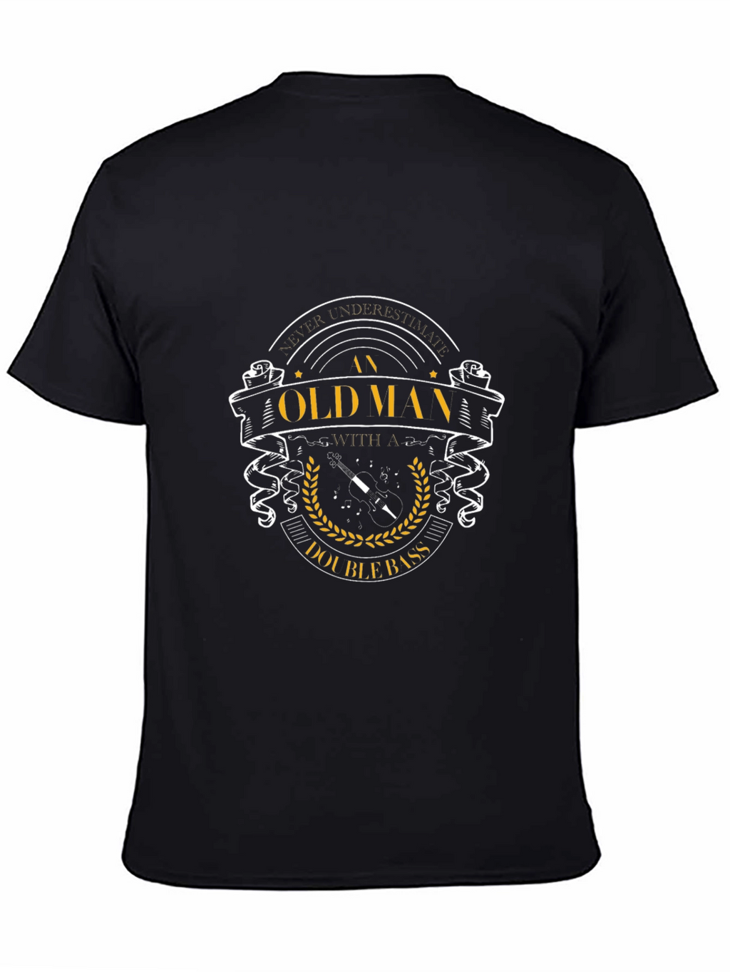 Old Man Double Bass T-Shirt - Music Lover Tee