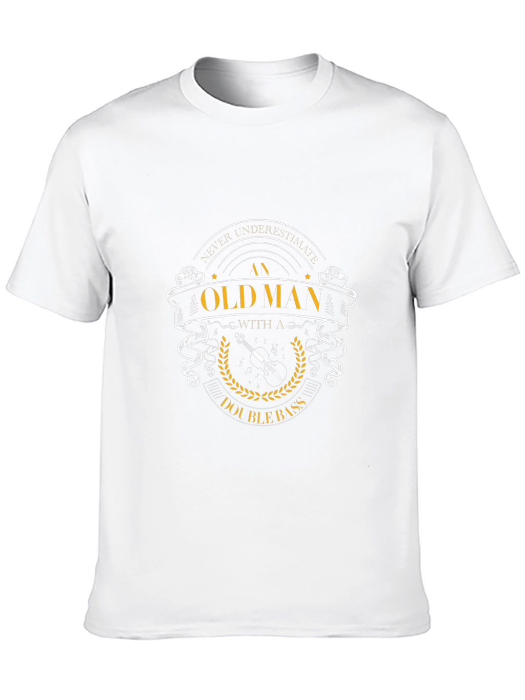 Old Man Double Bass T-Shirt - Music Lover Tee
