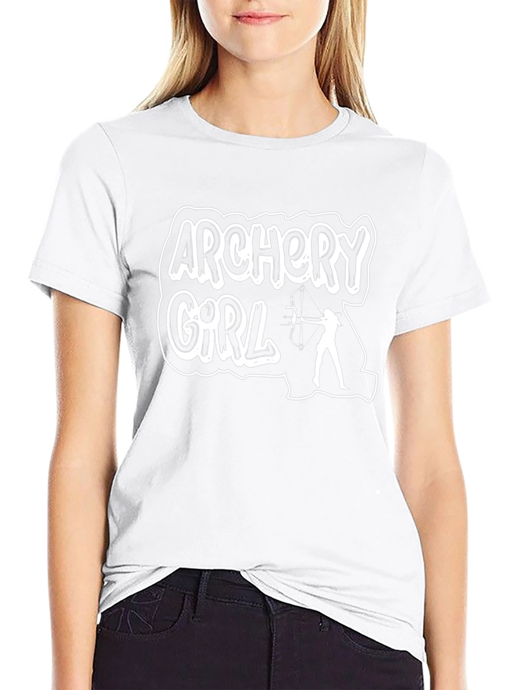Archery Girl Black T-Shirt - Sporty & Stylish