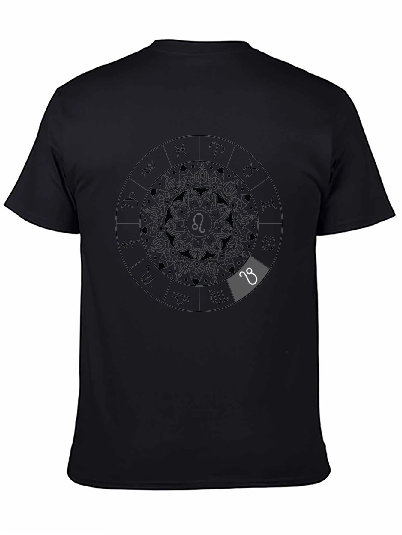 Zodiac Leo Constellation Black Graphic Tee
