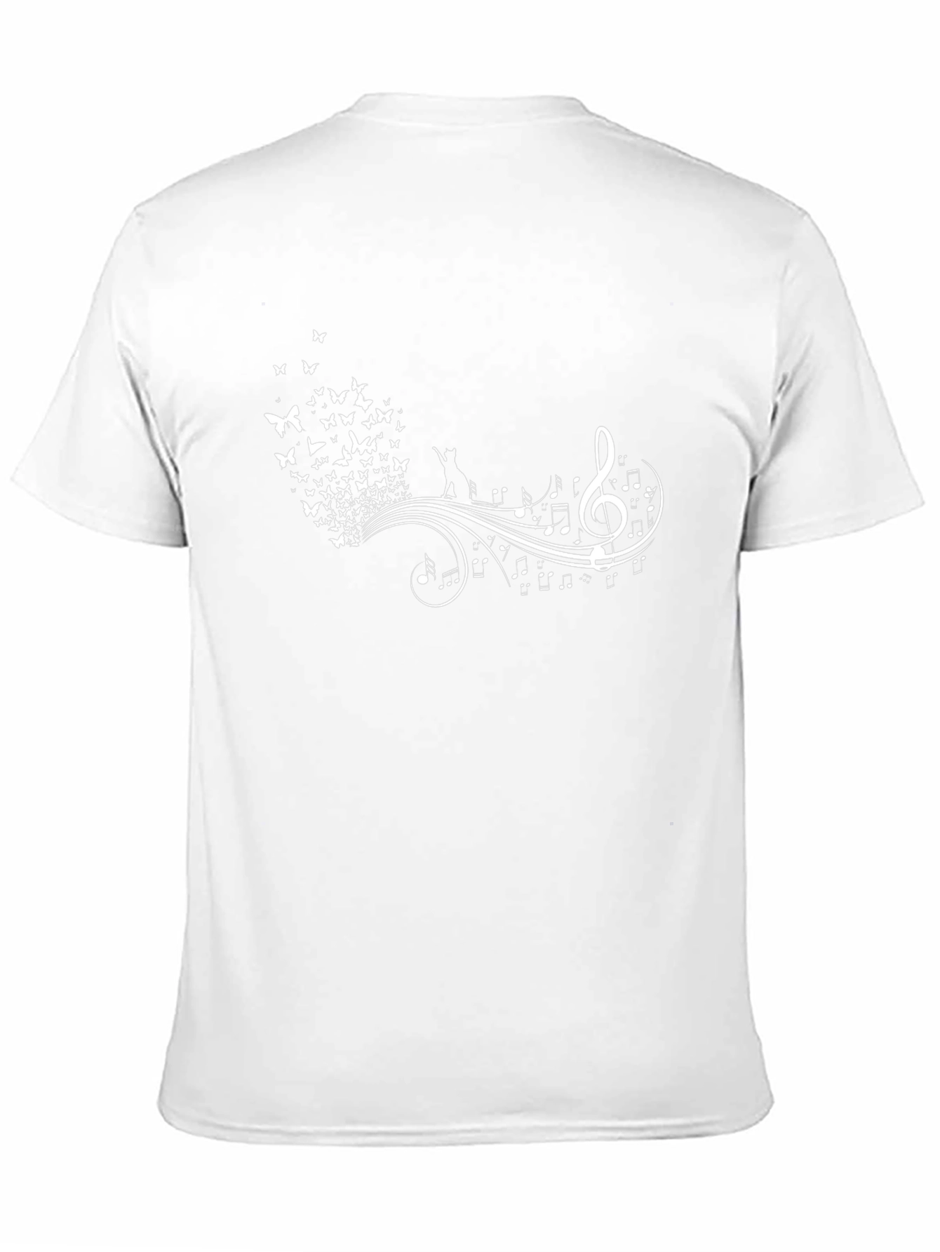 Cat Butterfly Music T-Shirt - Unique Graphic Tee