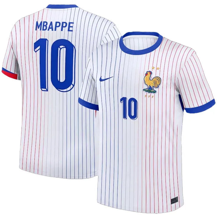 MBAPPE #10 France 1:1 Quality Away White Fans Jersey 2024/25 ★★ Front
