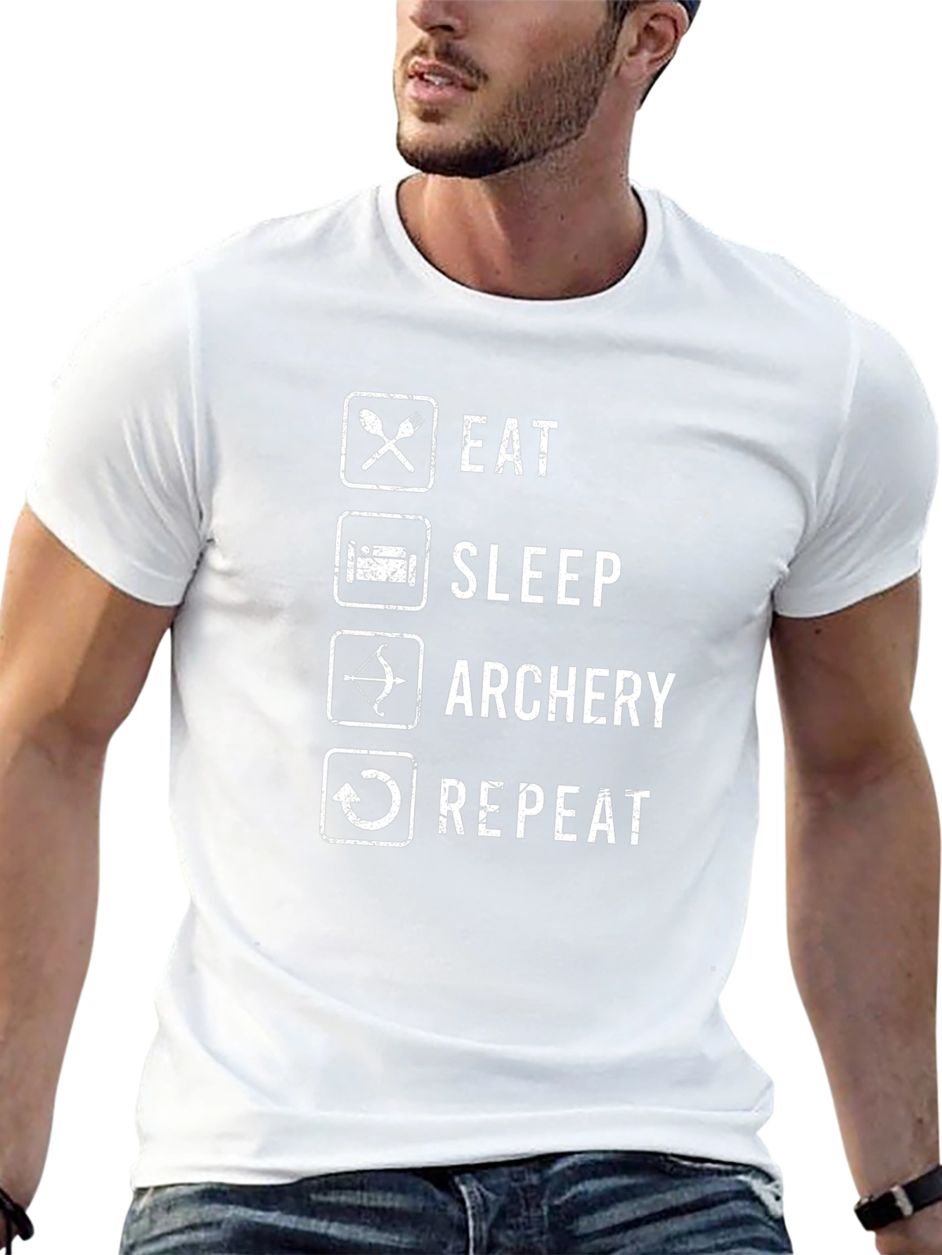 Eat Sleep Archery Repeat Black T-Shirt