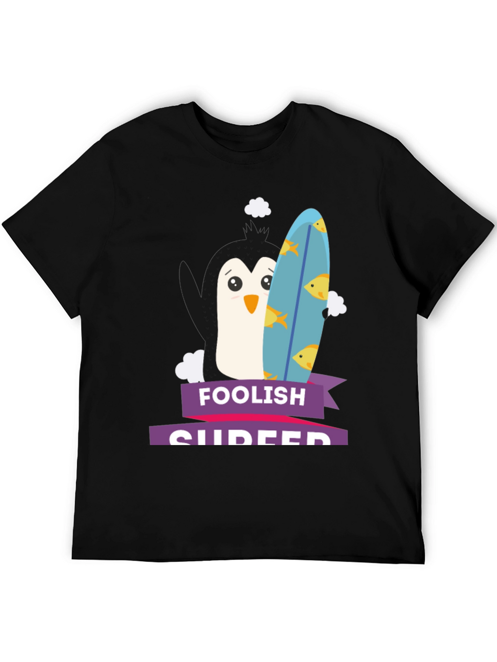 Foolish Surfer Penguin Graphic Tee