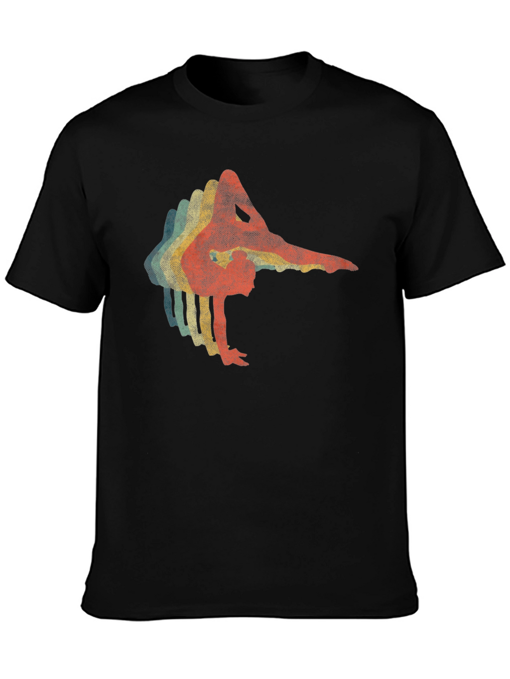 Retro Gymnast Graphic Black T-Shirt