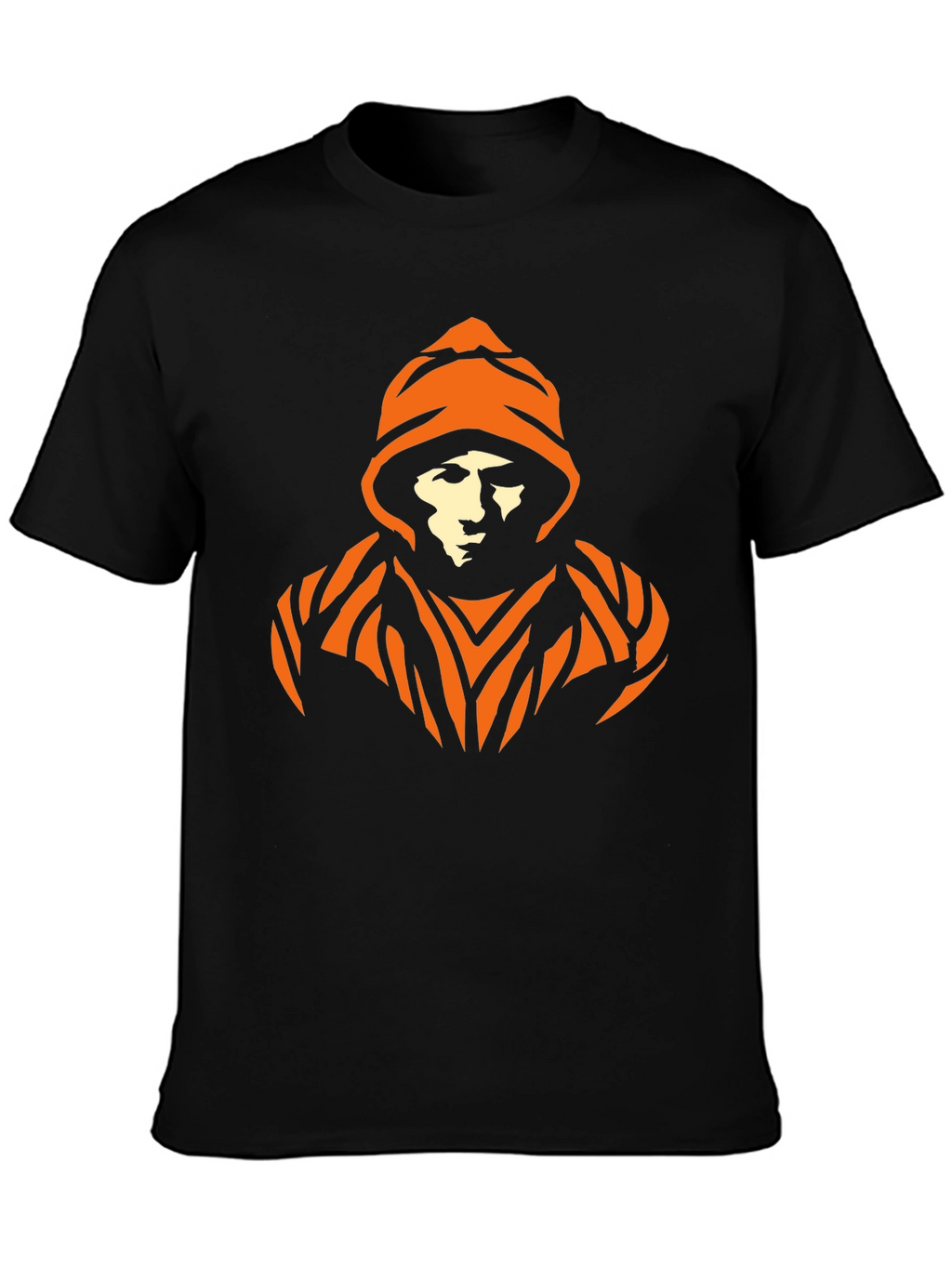 Urban Orange Graphic Black T-Shirt