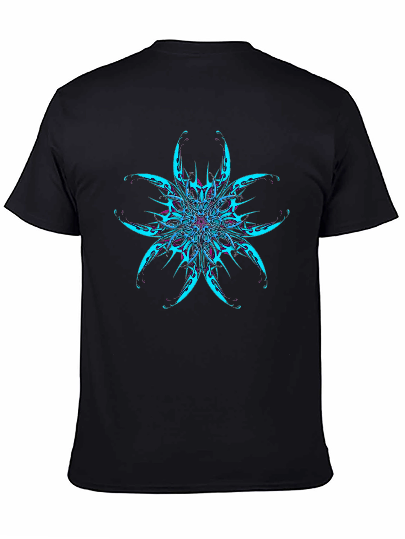 Abstract Flower Graphic Black T-Shirt