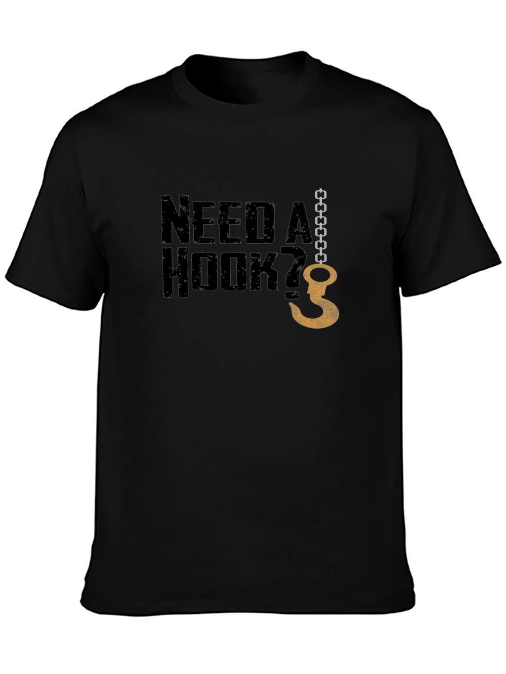Need A Hook? Graphic Mens Black T-Shirt
