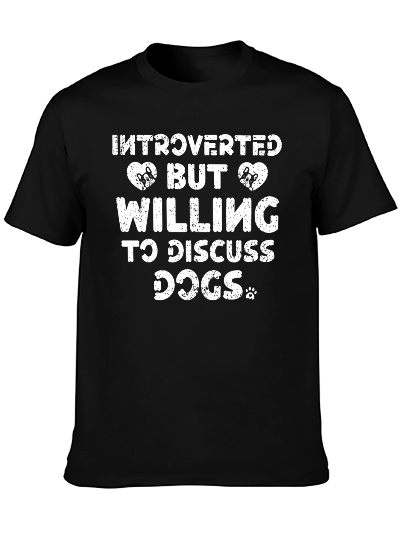 Introverted But Willing To Discuss Dogs Black T-Shirt